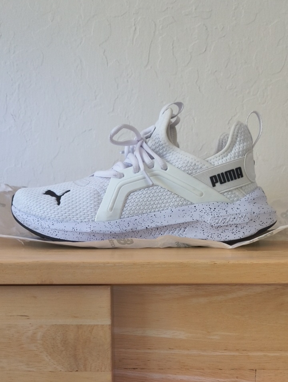 Puma Wide Fit Softride White Slip On Sneakers